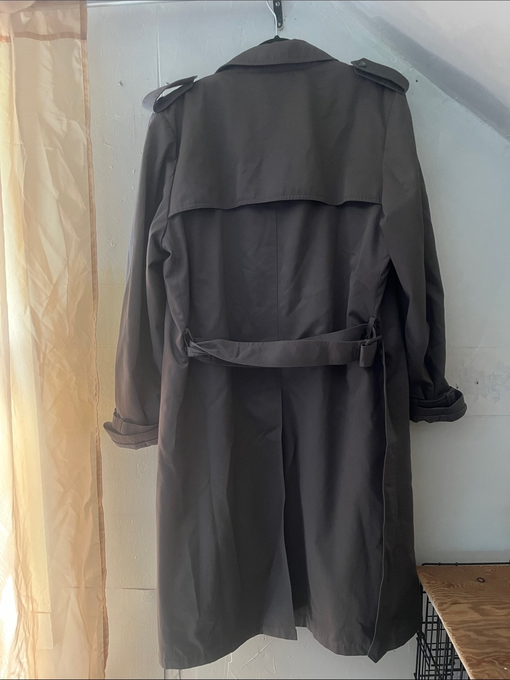 Classic Dark Trench Coat - grey with belt